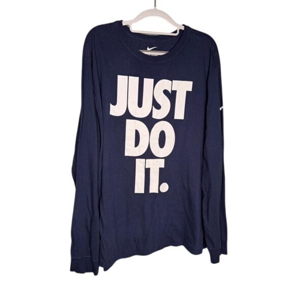 Nike The Nike Tee long sleeve navy blue t-shirt Just Do it spell out